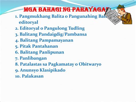 parte ng dyaryo|LS1 Bahagi NG Pahayagan .